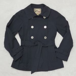 Anthropologie Millard fillmore studio navy butter soft pea coat